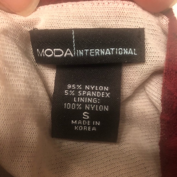 Moda International Burgundy Lace Top - Picture 3 of 3